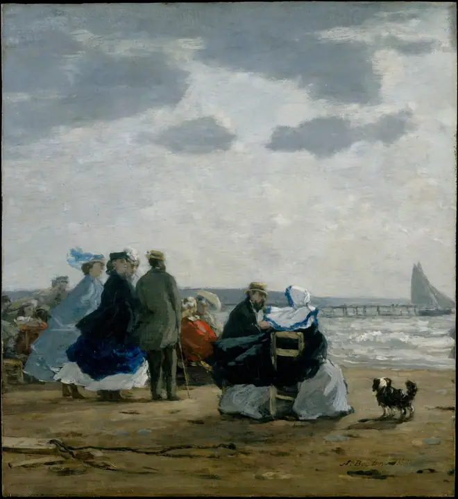 En la playa, Dieppe, Eugène Boudin