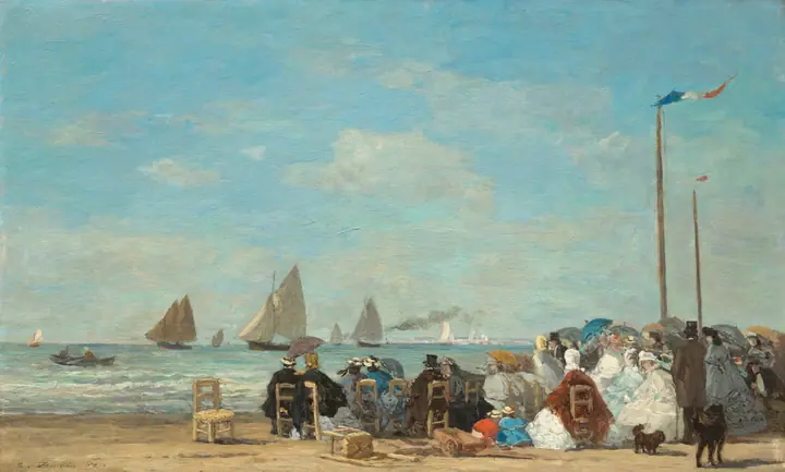 Escena de playa en Trouville, Eugène Boudin