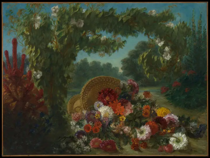Cesta de flores, Eugène Delacroix