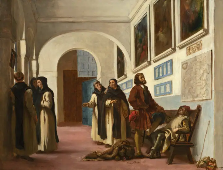 Cristóbal Colón y su hijo en La Rábida, Eugène Delacroix