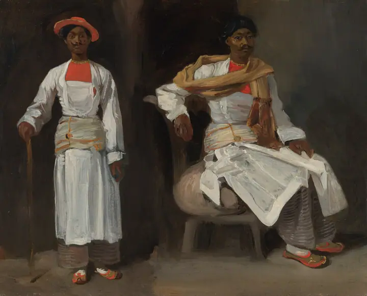 Dos estudios de un indio de Calcuta, sentado y de pie, Eugène Delacroix