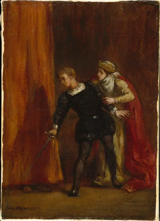 Hamlet y su madre, Eugène Delacroix