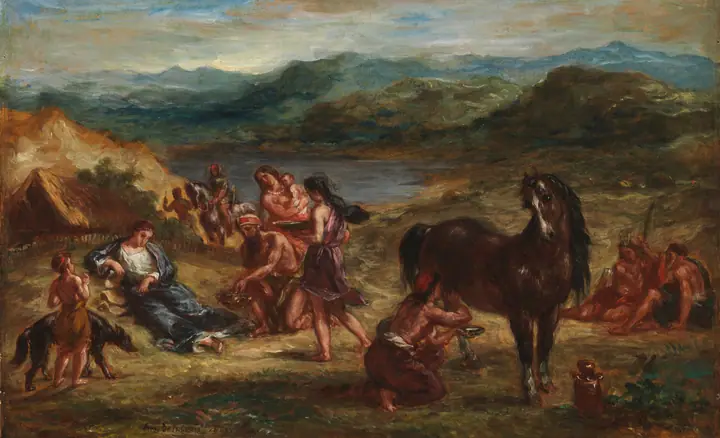 Ovidio entre los escitas, Eugène Delacroix