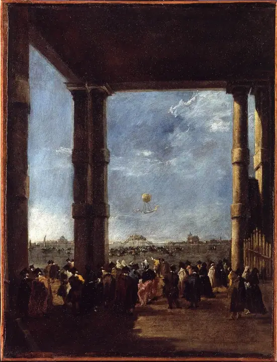 Ascensión del globo de los hermanos Montgolfier, Francesco Guardi