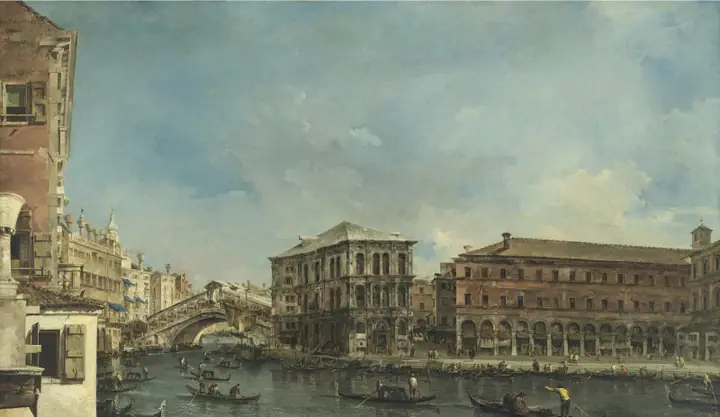 El puente de Rialto desde el norte, Francesco Guardi
