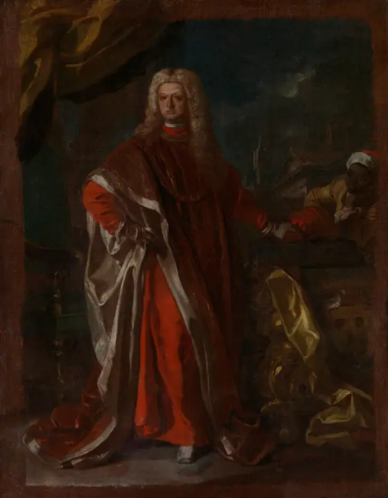 Diego Pignatelli d'Aragona (1687–1750) y un sirviente esclavizado, Francesco Solimena