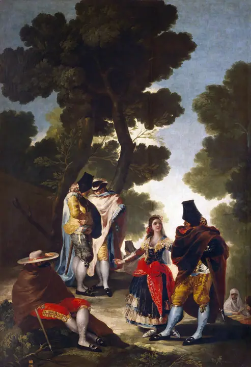 La maja y los embozados, Francisco de Goya