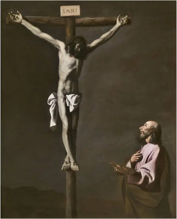 Cristo crucificado con un pintor, Francisco de Zurbarán