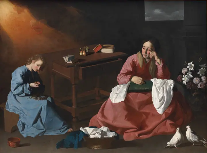 Cristo y la Virgen en la casa de Nazaret, Francisco de Zurbarán