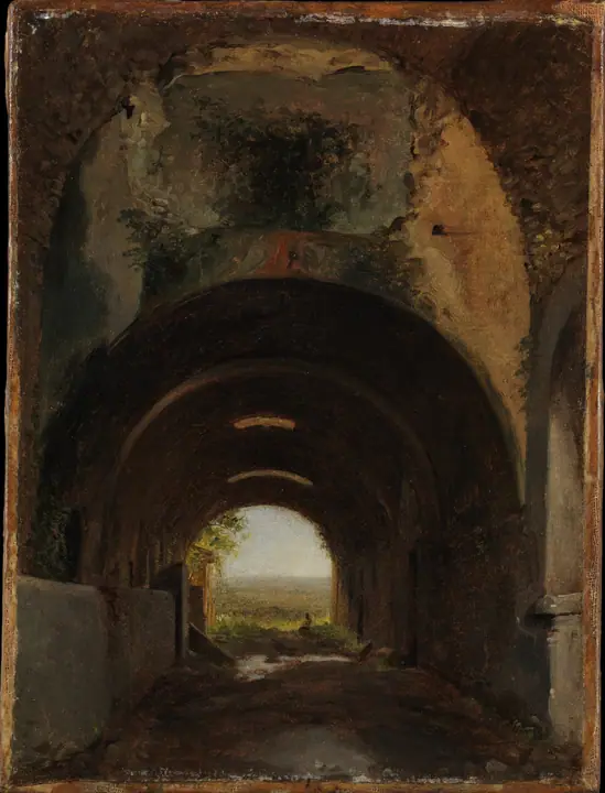 Vista de los establos de la Villa de Mecenas, Tívoli, François-Marius Granet