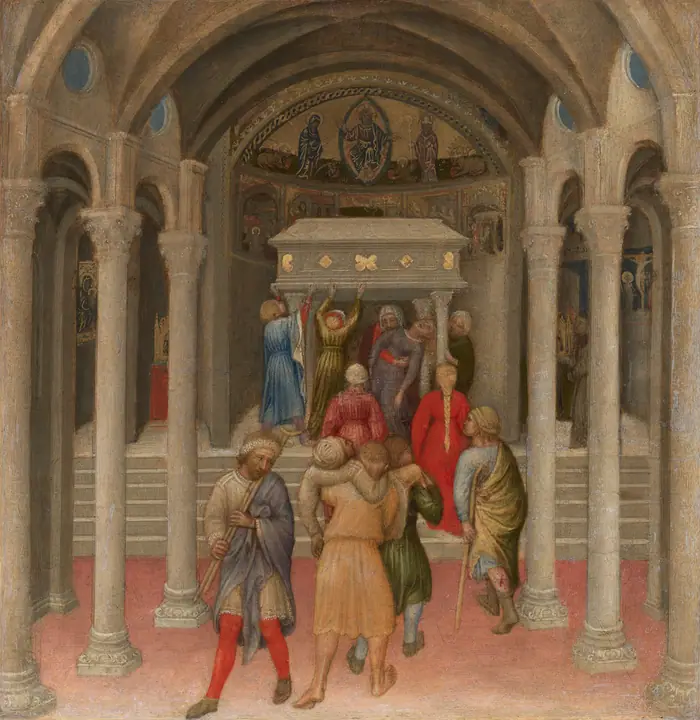 Los tullidos y enfermos curados en la tumba de San Nicolás, Gentile da Fabriano