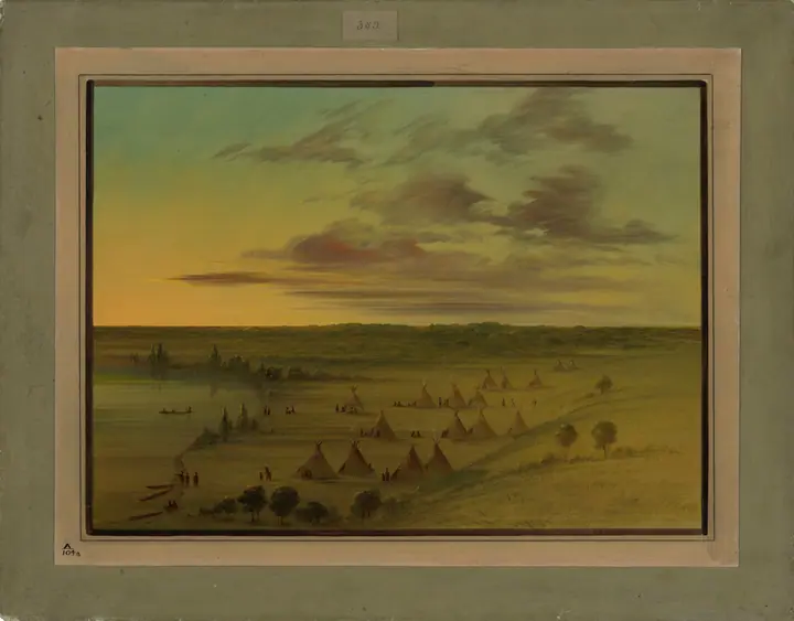 Poblado sioux - Lago del Cisne, George Catlin