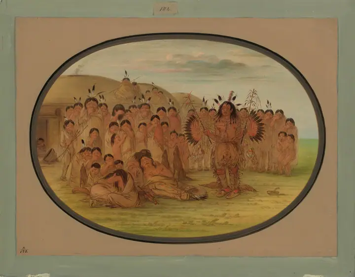 Un hechicero mandan, George Catlin