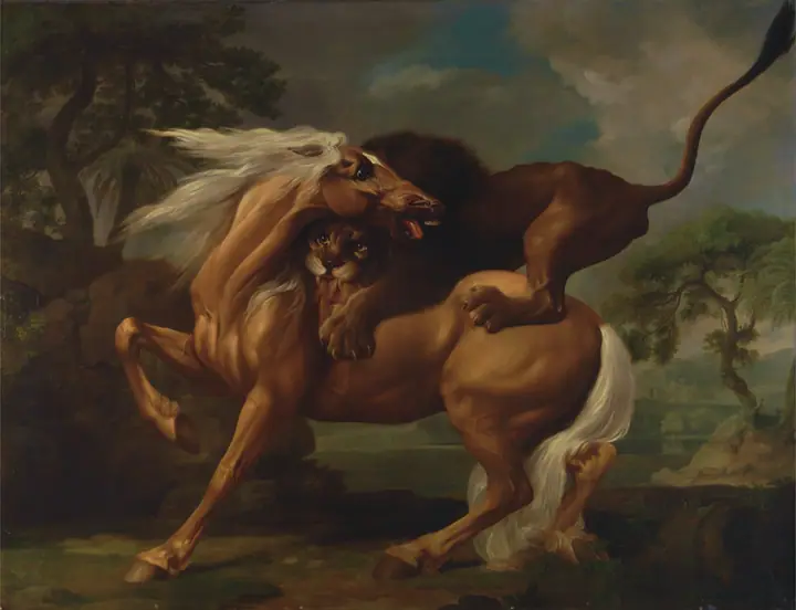 Caballo atacado por un león, George Stubbs