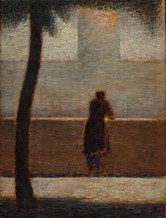 Hombre apoyado en un pretil, Georges Seurat