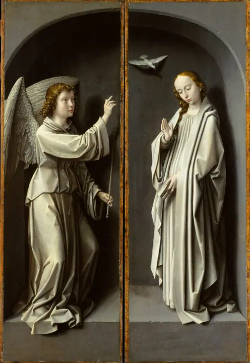 Arcángel Gabriel; La Virgen Anunciada, Gerard David