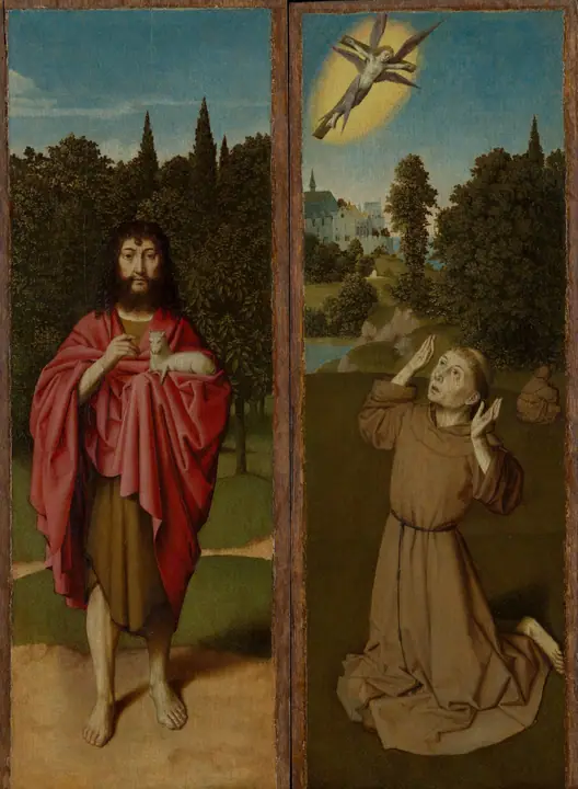San Juan Bautista; San Francisco recibiendo los estigmas, Gerard David
