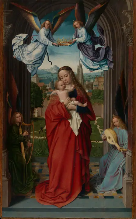 Virgen con el Niño y cuatro ángeles, Gerard David