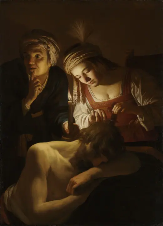 Sansón y Dalila, Gerrit van Honthorst