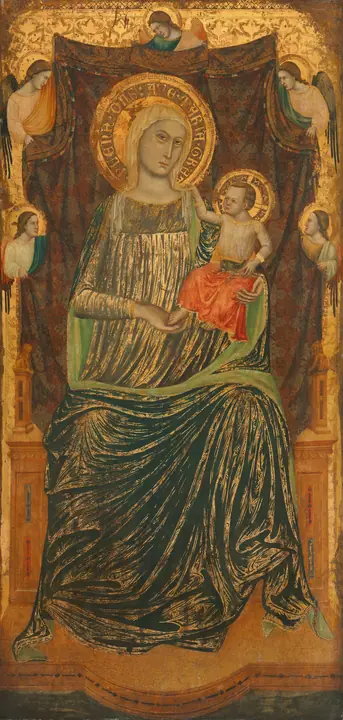 Virgen con el Niño y cinco ángeles, Giovanni Baronzio