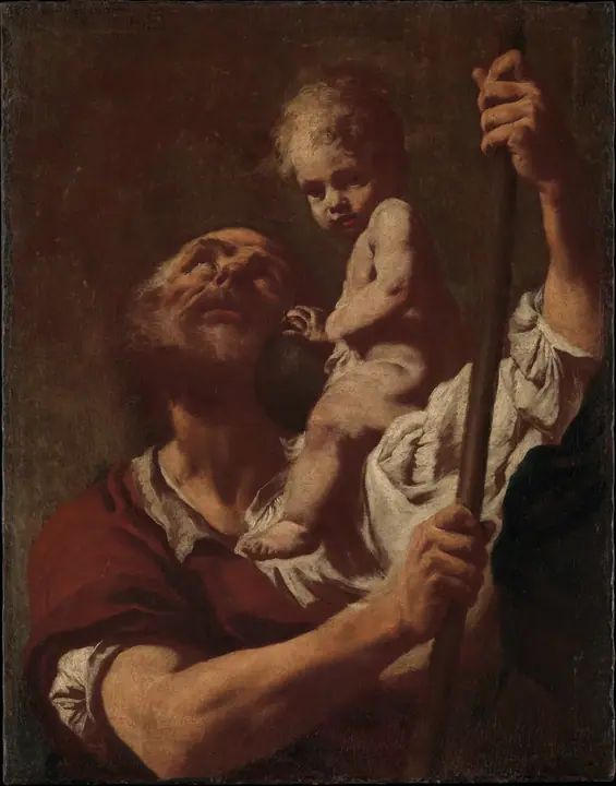 San Cristóbal cargando al Niño Jesús, Giovanni Battista Piazzetta