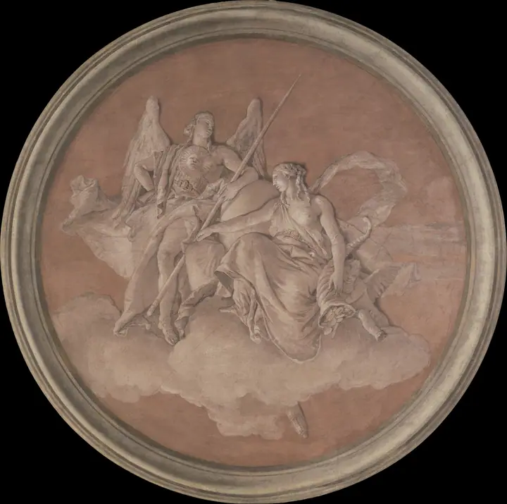 Figuras alegóricas que representan la Virtud y la Abundancia, Giovanni Battista Tiepolo