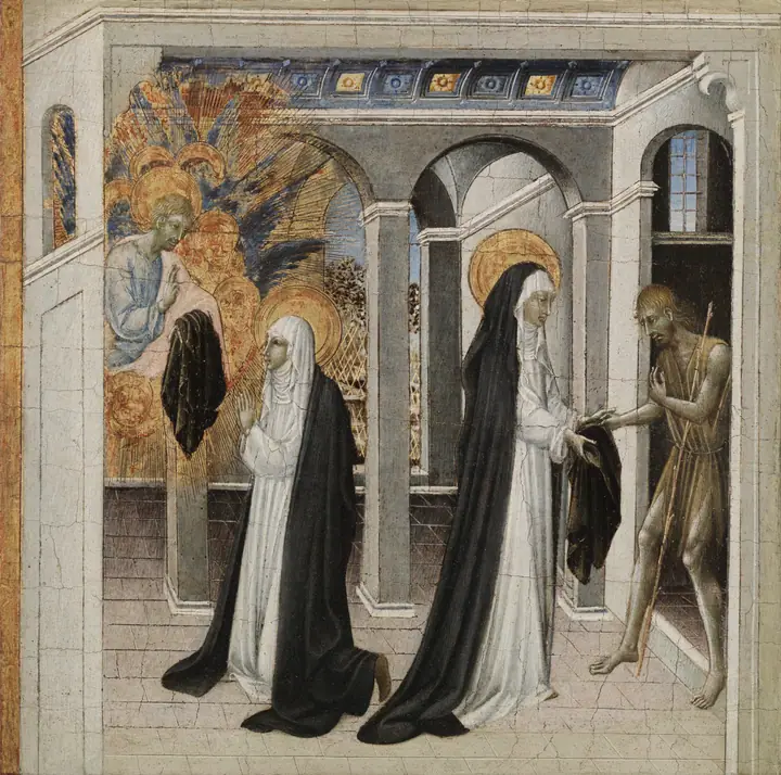 Santa Catalina de Siena y el mendigo, Giovanni di Paolo