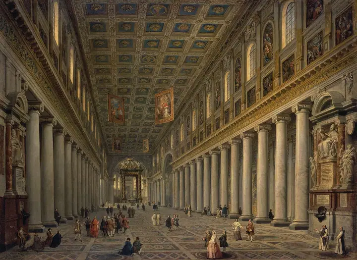 Interior de la basílica de Santa María la Mayor, Giovanni Paolo Panini