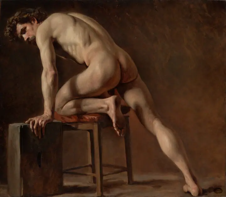 Estudio de hombre desnudo, Gustave Courbet