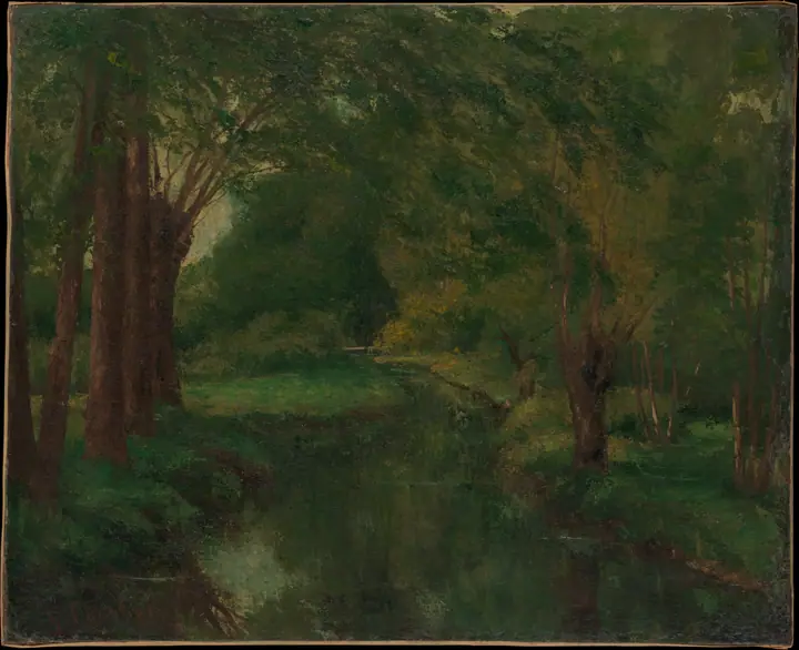 Un arroyo en un claro (posiblemente Arroyo, valle de Fontcouverte; estudio), Gustave Courbet