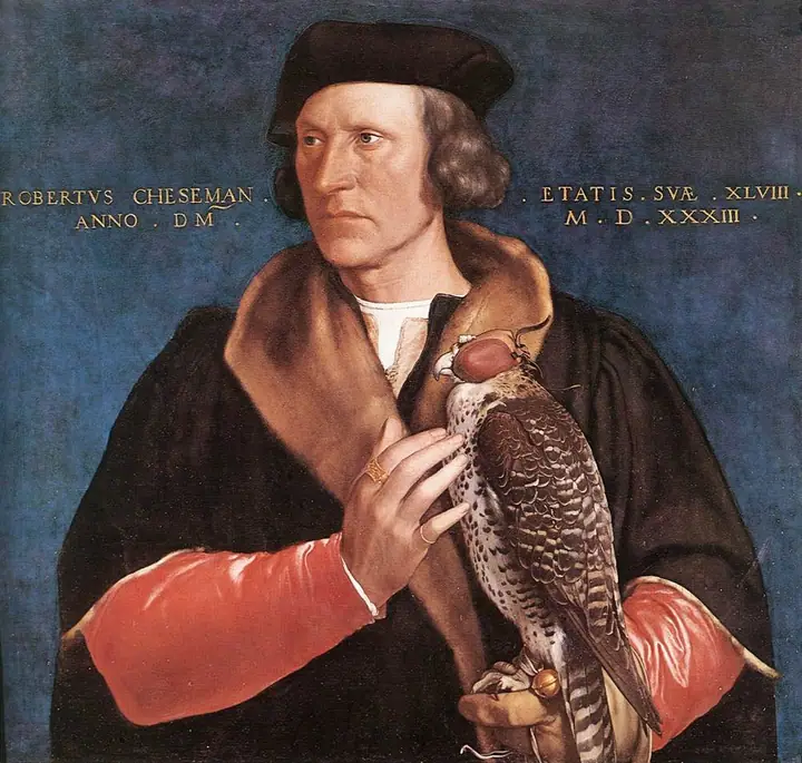 Robert Cheseman con su halcón, Hans Holbein el Joven