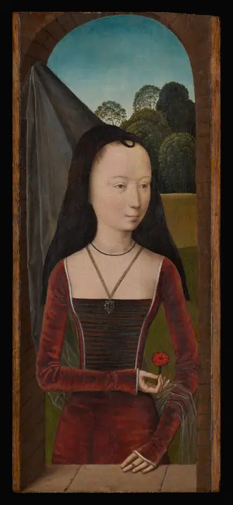 Joven con un clavel, Hans Memling