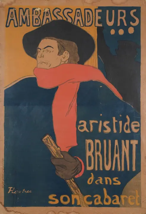Aristide Bruant en su cabaret, Henri de Toulouse-Lautrec