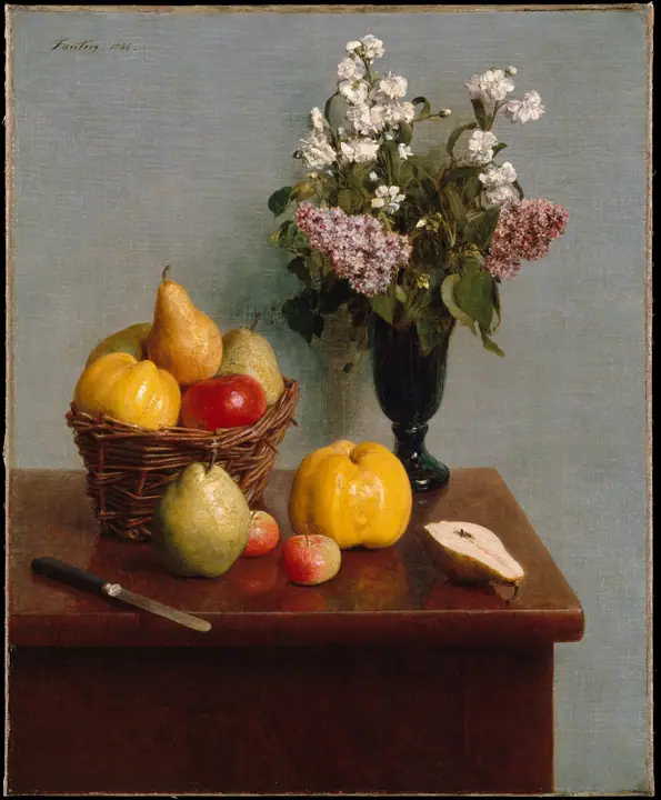 Bodegón con flores y fruta, Henri Fantin-Latour