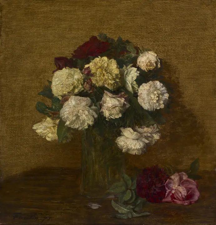Rosas en un jarrón, Henri Fantin-Latour