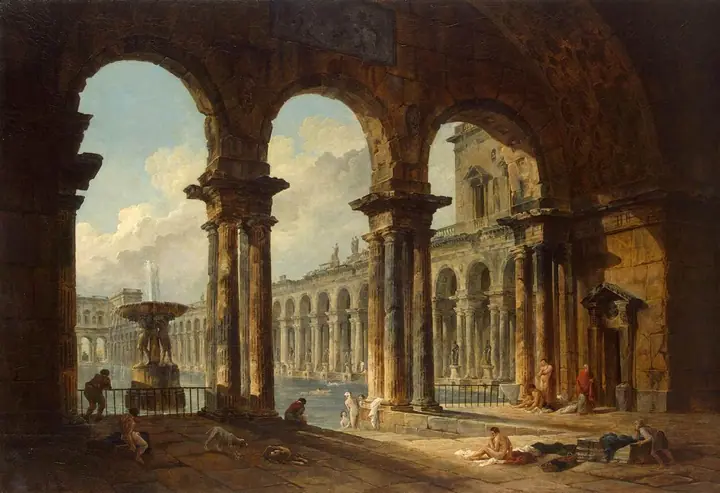 Ruinas de los baños, Hubert Robert