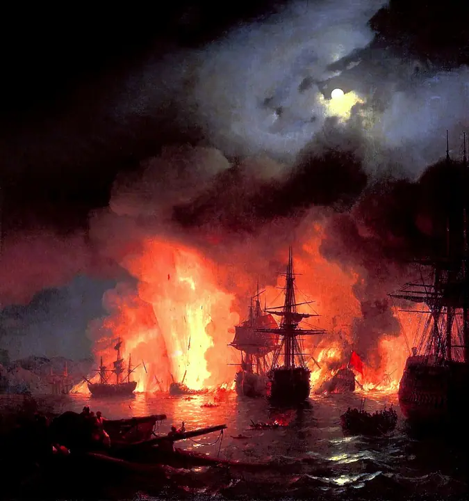 Batalla de Chesme, Ivan Aivazovsky