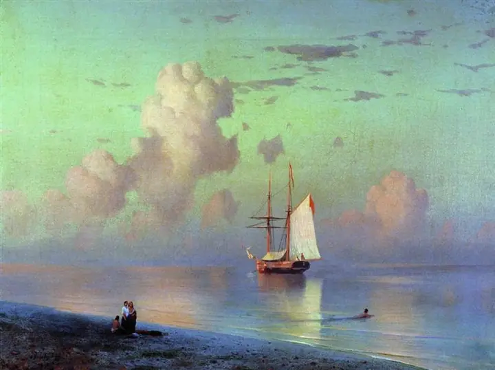 Puesta de sol en el mar, Ivan Aivazovsky