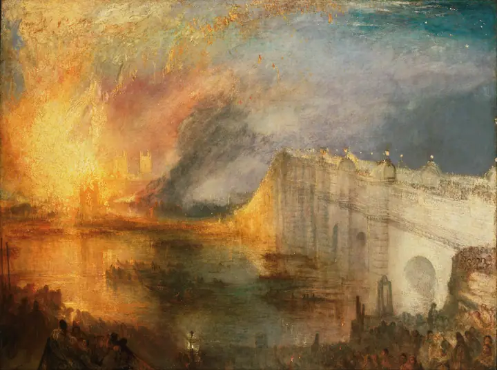 El incendio de las Casas de los Lores y de los Comunes, J.M.W. Turner