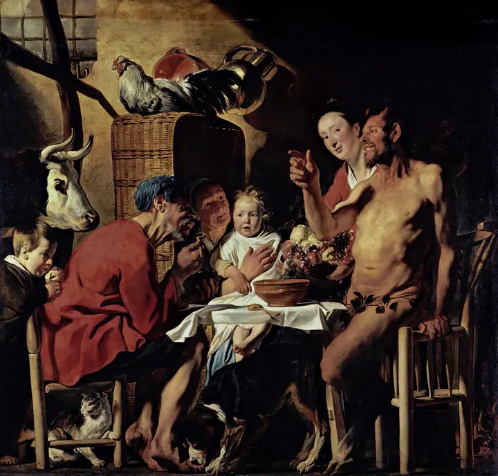 El sátiro y el campesino, Jacob Jordaens