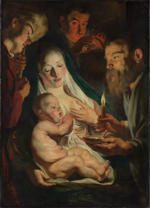 La Sagrada Familia con pastores, Jacob Jordaens