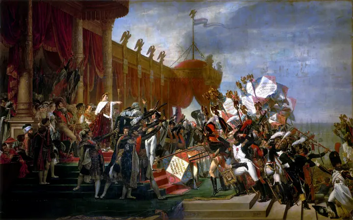 La distribución de las águilas, Jacques-Louis David