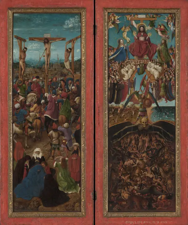 La Crucifixión; El Juicio Final, Jan van Eyck