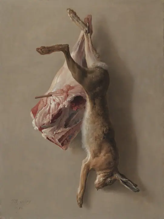 Una liebre y una pierna de cordero, Jean-Baptiste Oudry
