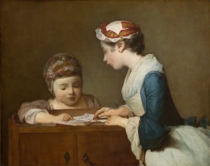 La pequeña maestra, Jean-Baptiste-Siméon Chardin