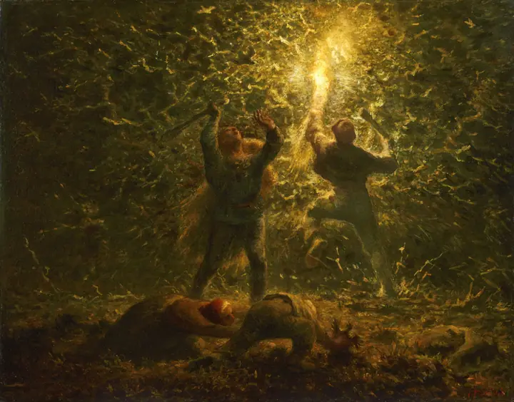 Cazadores en la noche, Jean-François Millet