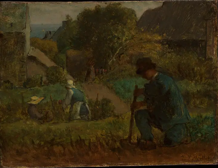 Escena de jardín, Jean-François Millet