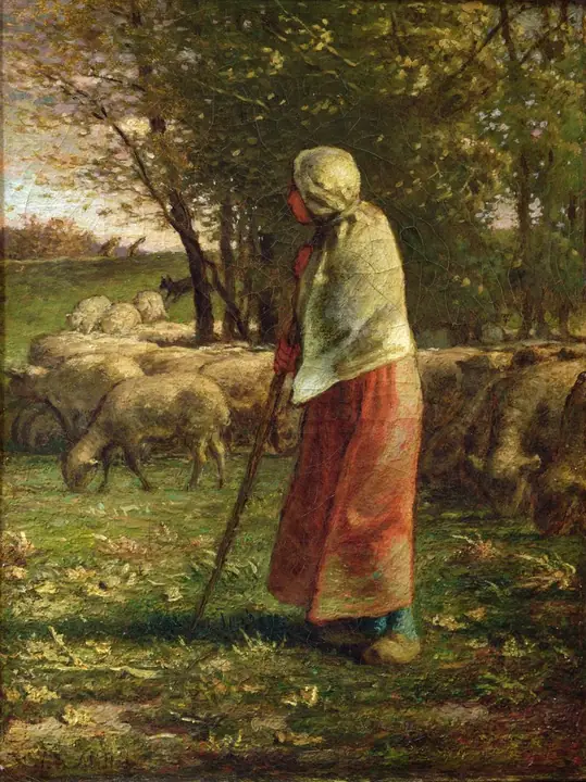 Joven pastora, Jean-François Millet