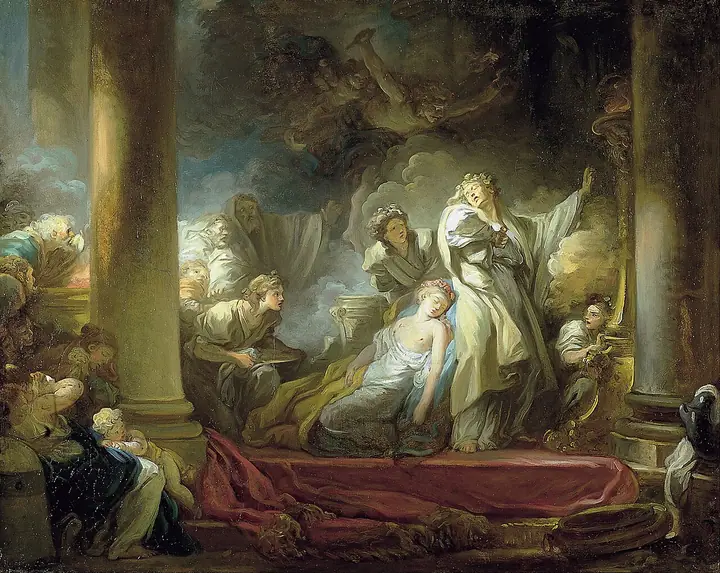 Coreso y Calírroe, Jean-Honoré Fragonard