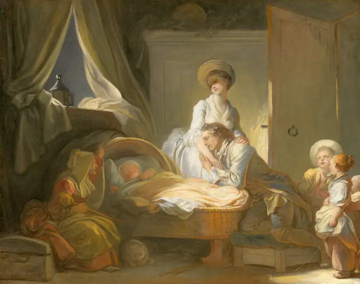 La visita a la guardería, Jean-Honoré Fragonard
